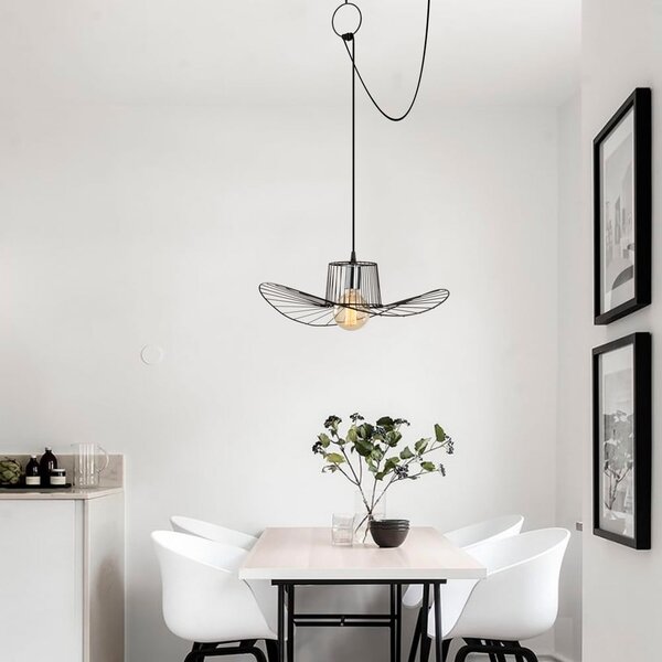 Černé závěsné svítidlo s kovovým stínidlem ø 50 cm Tel – Opviq lights