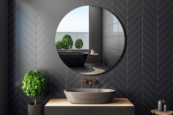 Venti Koło Led zrcadlo 80x80 cm kulatý s osvětlením stříbrná 5907459662283