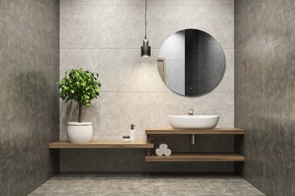 Venti Koło Led zrcadlo 80x80 cm kulatý s osvětlením stříbrná 5907459662283