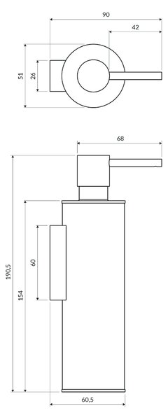 Omnires Modern Project dávkovač mýdla 150 ml zlatá MP60721GLB
