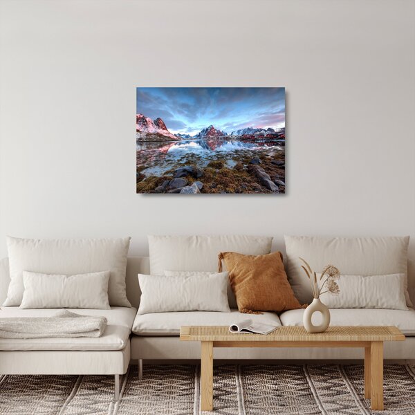 Skleněný obraz - Východ slunce nad Reine (70x50 cm)