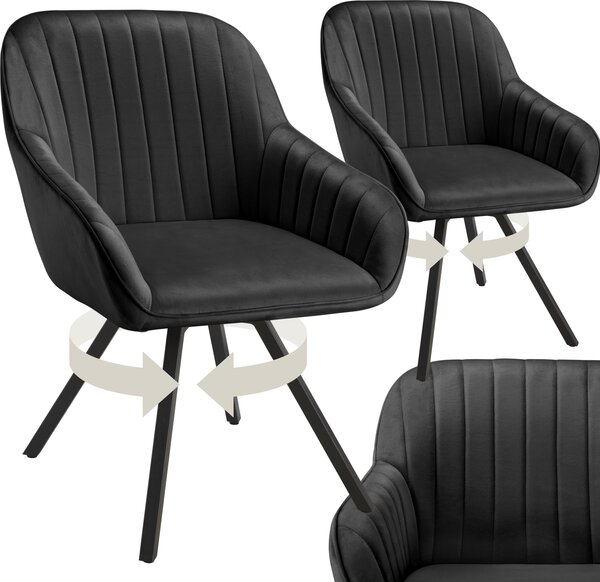 Tectake® Otočné křeslo Snug čalouněné, sametový vzhled 58 x 58 x 82 cm