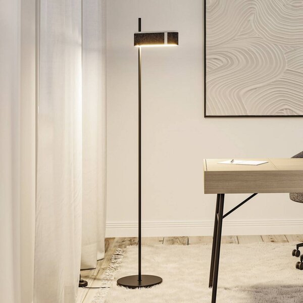 Paulmann Smart LED stojací lampa Jagun, antracitová, 151 cm, plstěná, stmívatelný, Hliník / šedá / zinek, Obývací pokoj / jídelna, Textil / tkanina / hedvábí, Moderní, stojací lampa