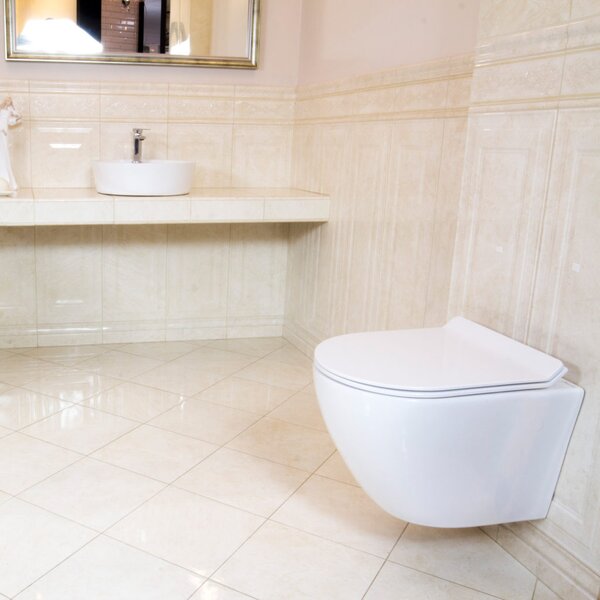 LaVita Sofi Slim wc mísa se sedátkem s pomalým sklápěním závěsná bez splachovacího kruhu bílá lesk 5908211401461