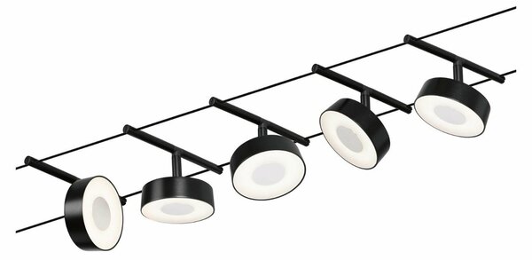 PAULMANN LED lankový systém Circle základní sada 5x5W 3000K 230/12V černá mat/chrom