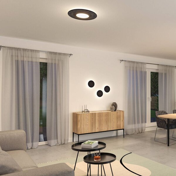 Paulmann Smart LED stropní svítidlo Tulga, antracit Ø 45 cm plst, stmívatelný, Hliník / šedá / zinek, Obývací pokoj / jídelna, Textil / tkanina / hedvábí, Moderní, Stropní svítidlo