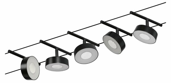 PAULMANN LED lankový systém Circle základní sada 5x5W 3000K 230/12V černá mat/chrom