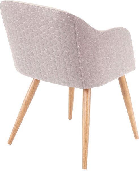 Jídelní židle HWC-D71, židle kuchyňská židle, retro design, područky látka/textil krémovo-béžová