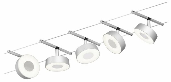 PAULMANN LED lankový systém Circle základní sada 5x5W 3000K 230/12V matný chrom/chrom