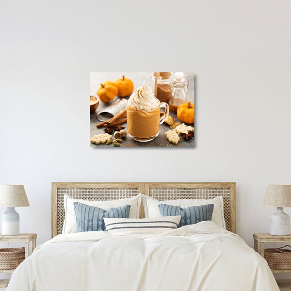 Skleněný obraz - Dýňové latte (70x50 cm)