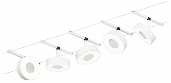 PAULMANN LED lankový systém Circle základní sada 5x5W 3000K 230/12V bílá mat/chrom