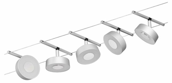 PAULMANN LED lankový systém Circle základní sada 5x5W 3000K 230/12V matný chrom/chrom