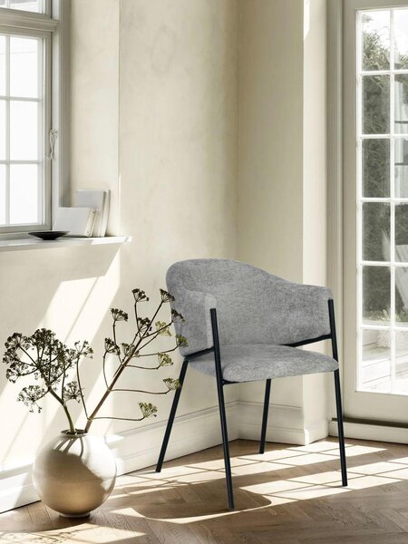 HowHomely | Kuchyňská židle – jídelní židle – 55 x 62 x 78 cm – šedá – jídelní židle – čalouněná židle