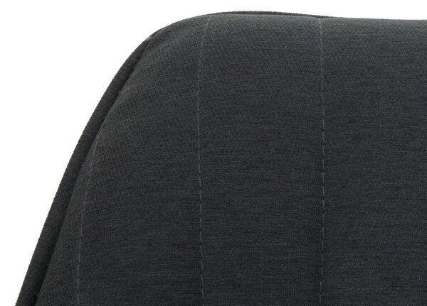 Sada 6 jídelních židlí HWC-K27, kuchyňská židle s područkami, otočná látka/textil tmavě šedá