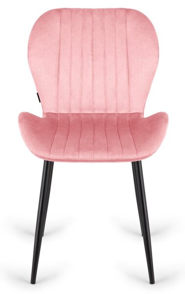 2x čalouněná židle MONTI Velvet ROSA, sada 2 židlí - jídelní židle - sametový potah - obývací pokoj kuchyně obývací pokoj - kovové nohy - pohodlná židle