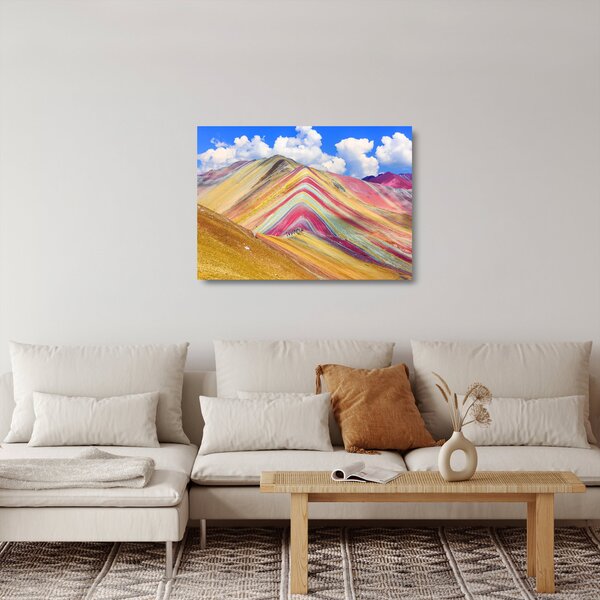 Skleněný obraz - Duhová hora, Peru (70x50 cm)