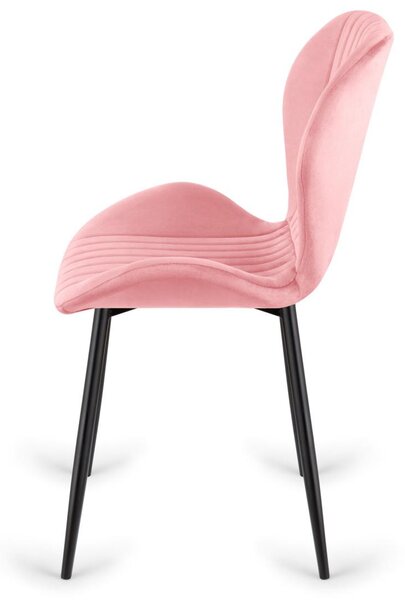 2x čalouněná židle MONTI Velvet ROSA, sada 2 židlí - jídelní židle - sametový potah - obývací pokoj kuchyně obývací pokoj - kovové nohy - pohodlná židle