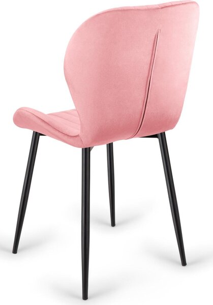 2x čalouněná židle MONTI Velvet ROSA, sada 2 židlí - jídelní židle - sametový potah - obývací pokoj kuchyně obývací pokoj - kovové nohy - pohodlná židle
