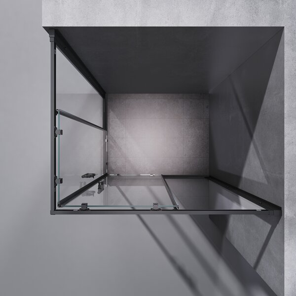 SONNI 70x80x195cm černý rohový sprchový kout posuvné dveře sprchový kout dvojité sprchové dveře rohový vstup ESG skleněný sprchový kout