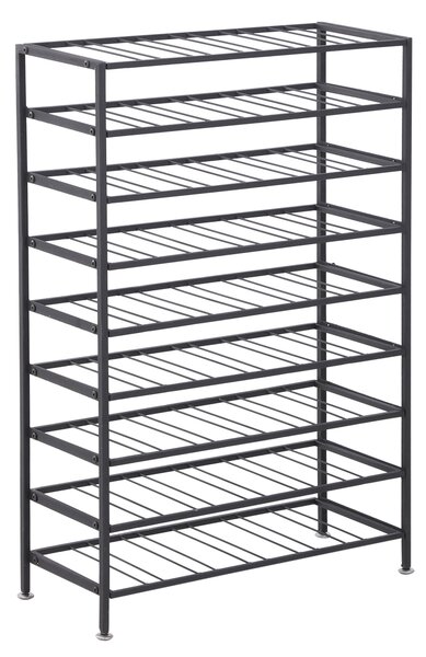 HOMCOM Stojan na víno s kapacitou 54 lahví 63D x 25Š x 91V cm černý kov | Aosom