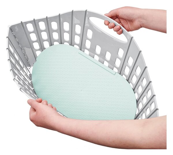 Šedo-zelený složitelný koš na prádlo Addis Flat Folding Laundry Basket
