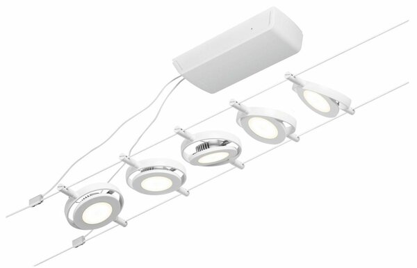 PAULMANN LED lankový systém RoaMac základní sada 5x4,5W 3000K 230/12V bílá/chrom