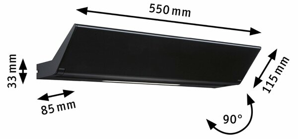 PAULMANN LED nástěnné svítidlo Smart Home Zigbee Ranva měnitelná bílá / 230V 13W stmívatelné černá mat