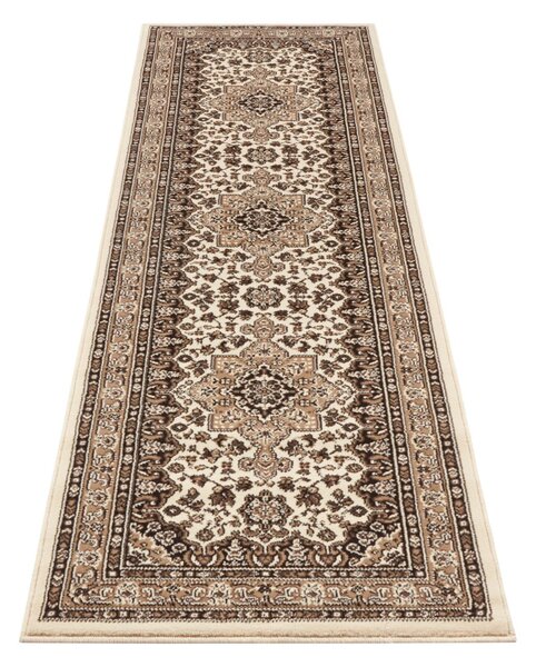 Béžový běhoun Nouristan Parun Tabriz, 80 x 250 cm