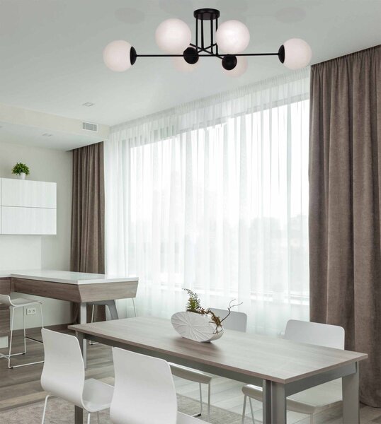 Kaja Savoy stropní světlo 6x40 W bílá-černá K-4925