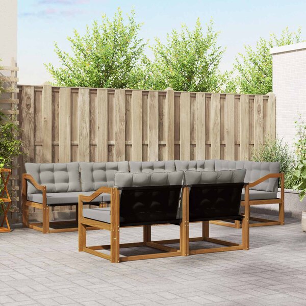 Venkovní pohovková souprava 7 ks Přírodní a světle šedá 3369562