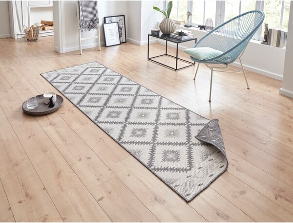 Šedo-krémový venkovní koberec NORTHRUGS Malibu, 80 x 250 cm