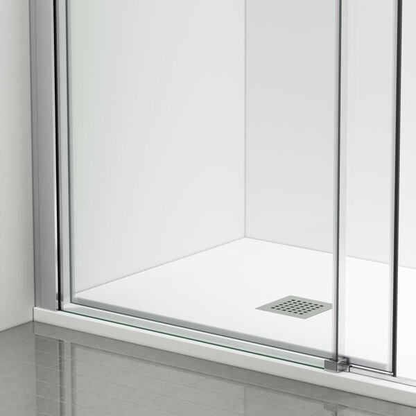 Balneo posuvné dveře pro sprchu 100 cm stříbrné PORTA | ESG sklo 6 mm snadná údržba Easy Clean