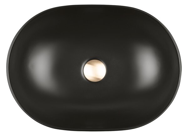 Oltens Hamnes umyvadlo 49.5x35.5 cm oválné na pult černá matný 40319300