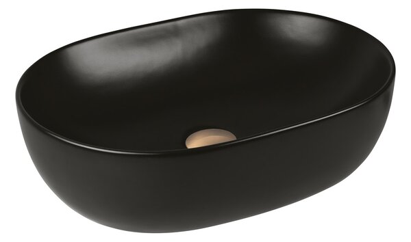 Oltens Hamnes umyvadlo 49.5x35.5 cm oválné na pult černá matný 40319300