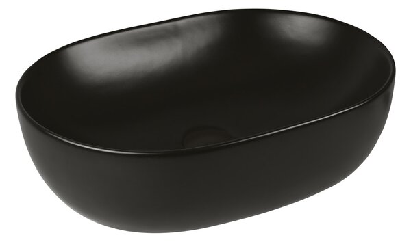 Oltens Hamnes umyvadlo 49.5x35.5 cm oválné na pult černá matný 40319300