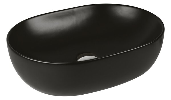 Oltens Hamnes umyvadlo 49.5x35.5 cm oválné na pult černá matný 40319300