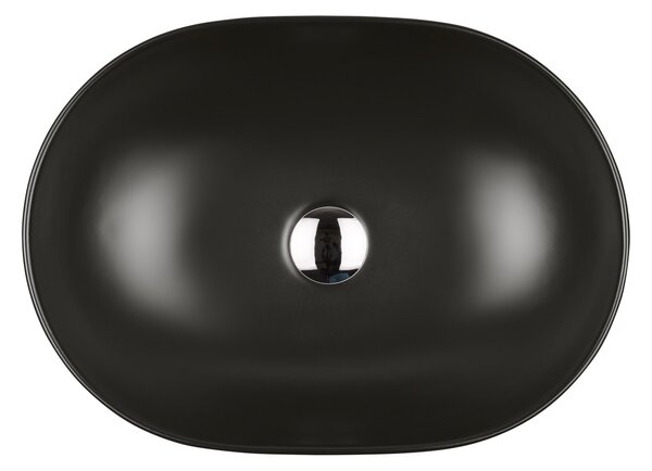 Oltens Hamnes umyvadlo 49.5x35.5 cm oválné na pult černá matný 40319300