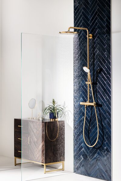 Grohe Euphoria sprchová sada na stěnu s termostatem s dešťovou sprchou Cool Sunrise 26075GL0