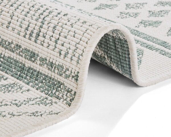Zeleno-krémový venkovní koberec NORTHRUGS Biri, 80 x 350 cm