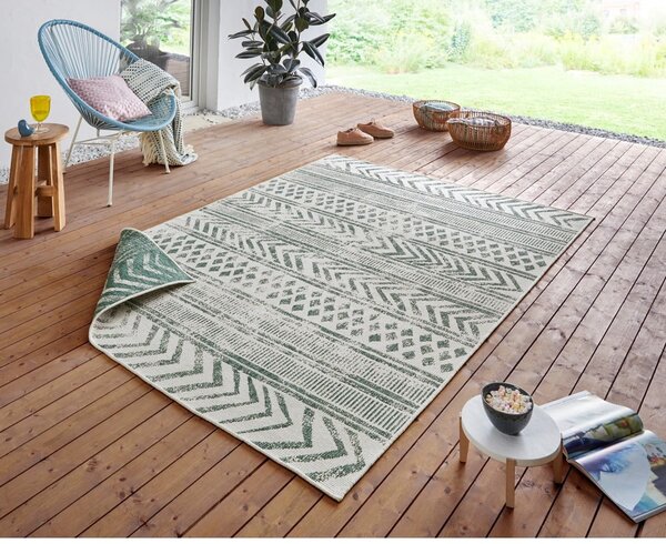 Zeleno-krémový venkovní koberec NORTHRUGS Biri, 80 x 150 cm