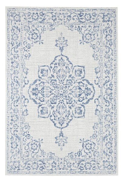 Modro-krémový venkovní koberec NORTHRUGS Tilos, 80 x 150 cm