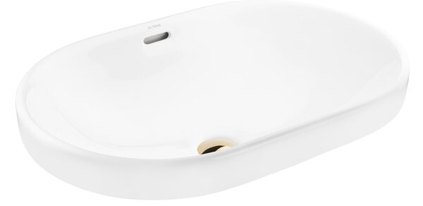 Oltens Tive umyvadlo 61x40 cm oválné zápustný bílá 40323000