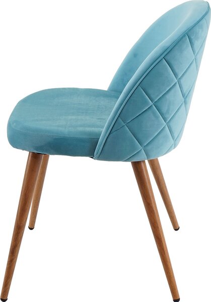 Sada 2 jídelních židlí HWC-D53, židle kuchyňská židle retro design 50. let, sametová tyrkysová