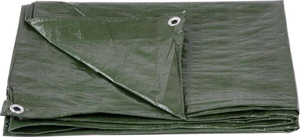 Krycí plachta Tarpaulin Light 6x10 m, 65 g/m, krycí plachta, zelená, s oky na zavení