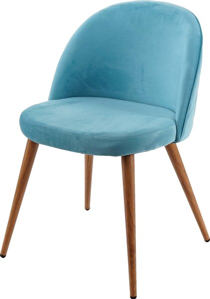 Sada 2 jídelních židlí HWC-D53, židle kuchyňská židle retro design 50. let, sametová tyrkysová