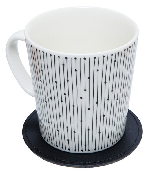 Miiko Design Podtácek 10cm, recyklovaná kůže / černý