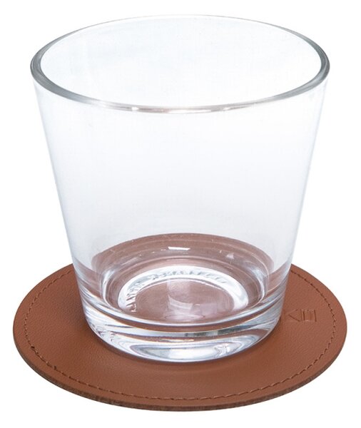 Miiko Design Podtácek 10cm, recyklovaná kůže / hnědý
