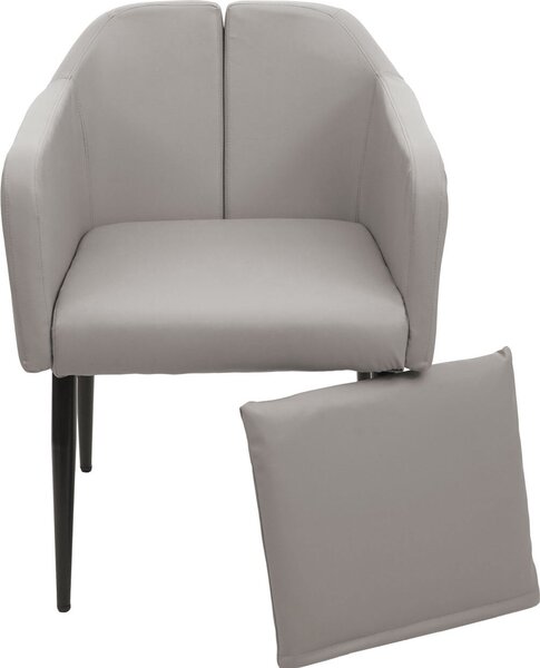 Jídelní židle HWC-H93, kuchyňská židle polohovací židle Imitace kůže taupe-grey