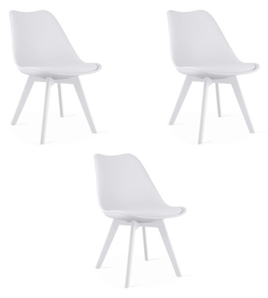 Set tří jídelních židlí MARK bílý (3 ks)