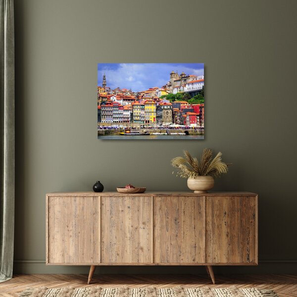 Skleněný obraz - Ribeira, Portugalsko (70x50 cm)